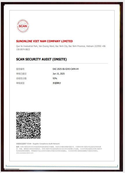 SCAN security audit report cover for SUNONLINE VIET NAM COMPANY LIMITED
